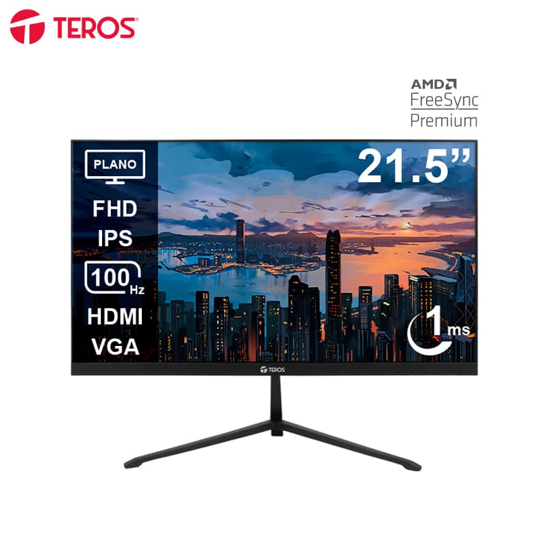 Monitor plano TEROS TE-2128S 21.5" FHD IPS 100Hz 1ms HDMI VGA