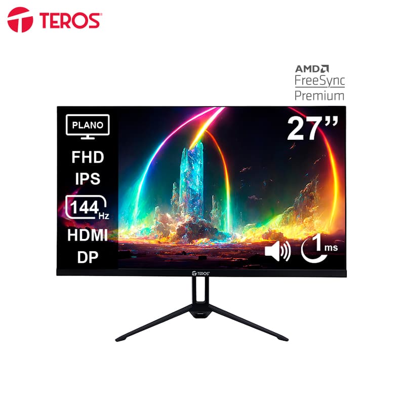 Monitor Plano TEROS TE-2714S, 27" FHD IPS, 144Hz, 1ms, HDMI,DP, Audio Out, Parlantes