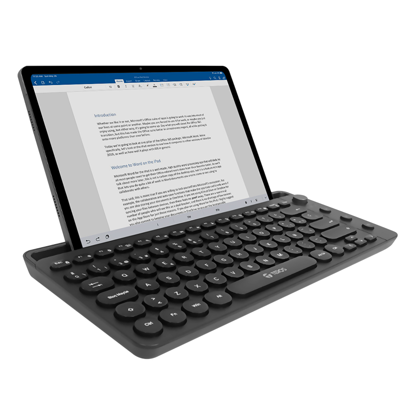 Teclado inalambrico TEROS TE-4064N, 2.4 GHz, bluetooth 3.0 / 5.2, 80 teclas, negro